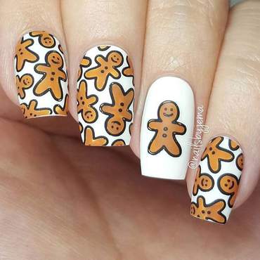 gingerbread nail art