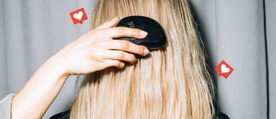 blonde hair being brushed