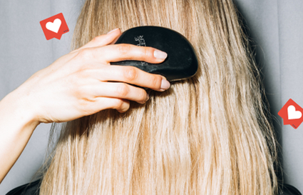 blonde hair being brushed