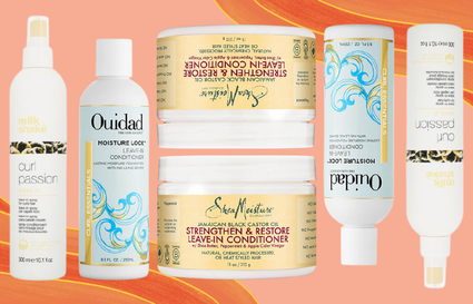 hair care products on orange background