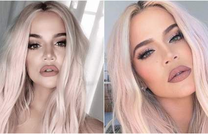 khloe kardashian pink hair