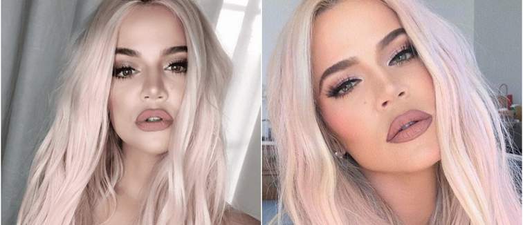 khloe kardashian pink hair