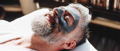 Bearded man with face mask