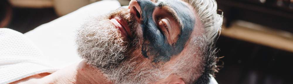 Bearded man with face mask