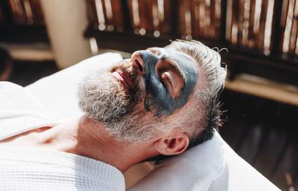Bearded man with face mask