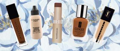 foundations on floral blue background