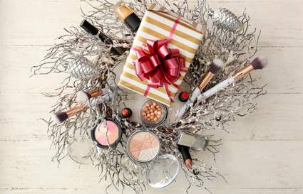 Wreath with beauty products