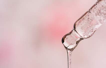 pink serum dripping