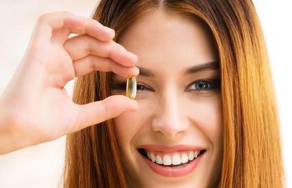 Girl with hair vitamin
