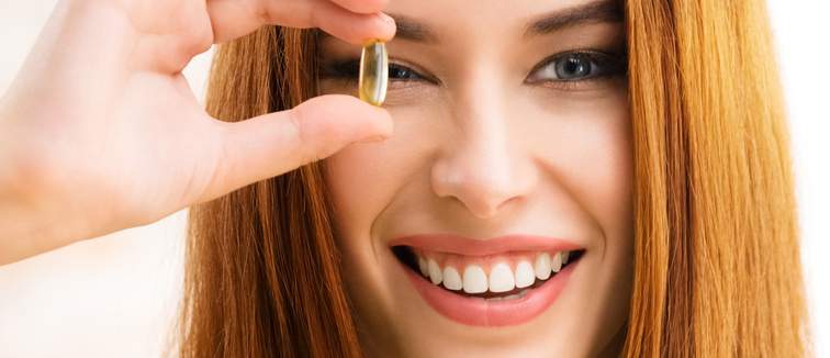Girl with hair vitamin