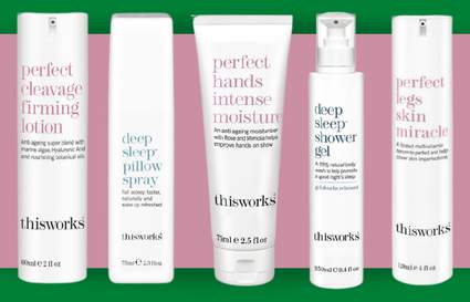 this works products on green and pink background