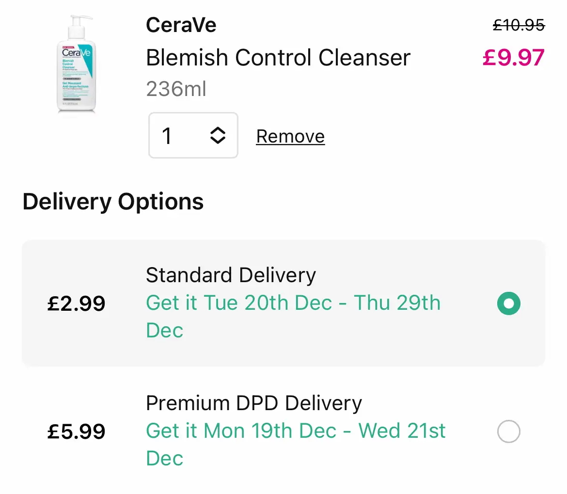 Pick a delivery method