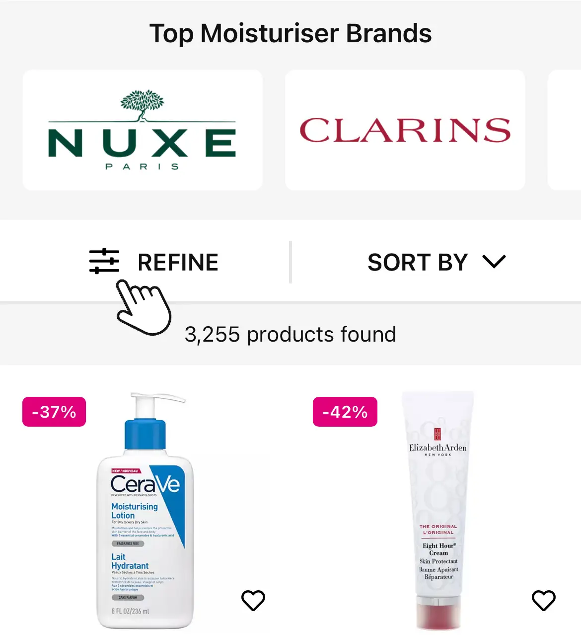 Refine by using our product filters