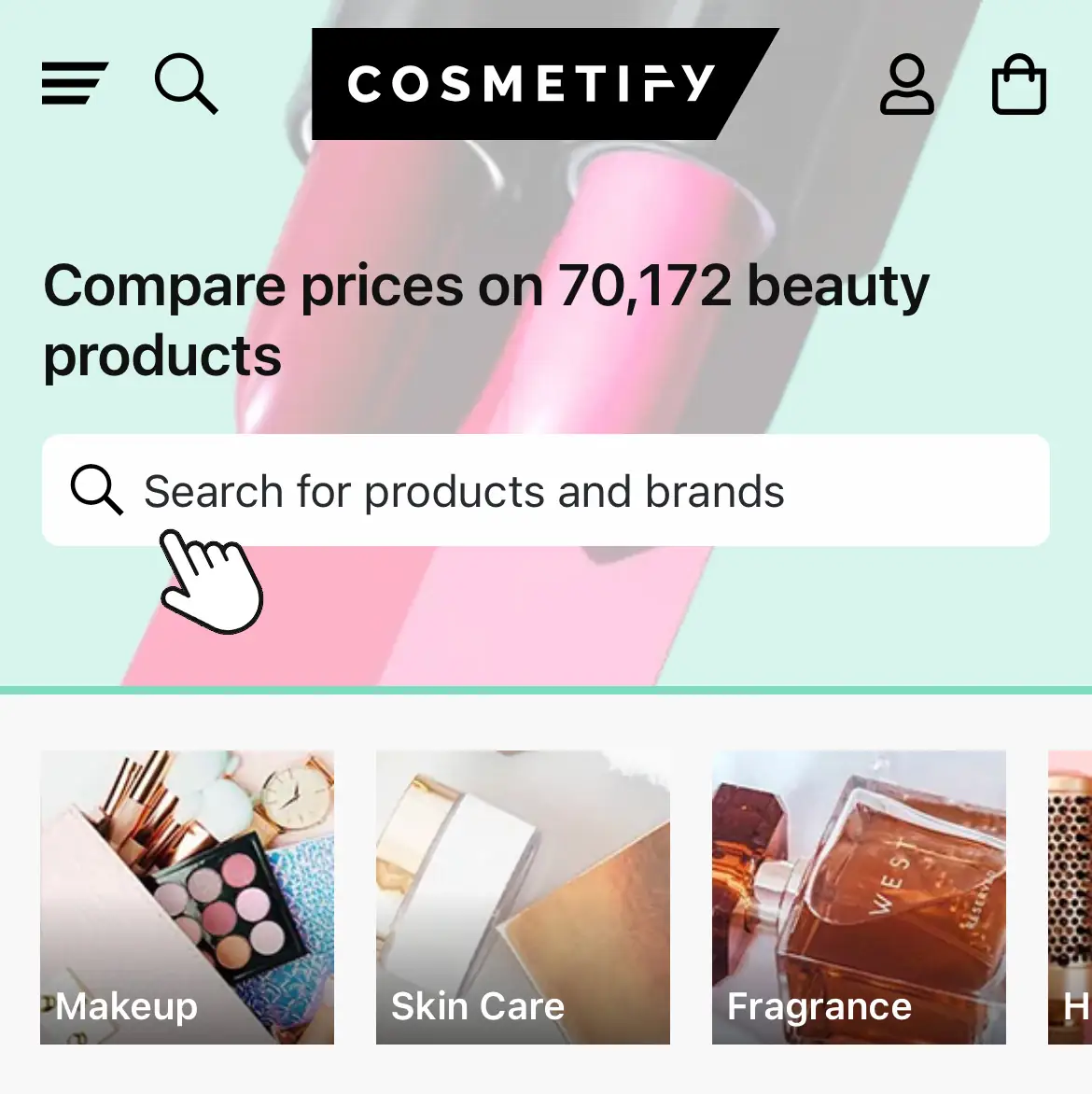 Find products on Cosmetify by using our search bar