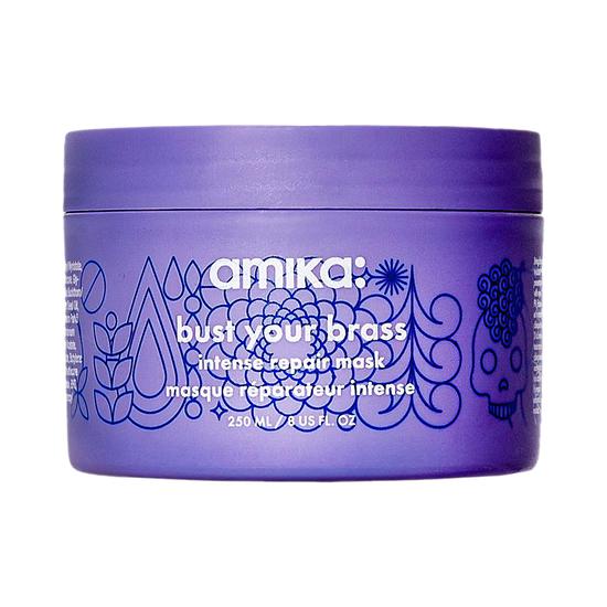 Amika Bust Your Brass Cool Blonde Purple Intense Repair Hair Mask 8 oz