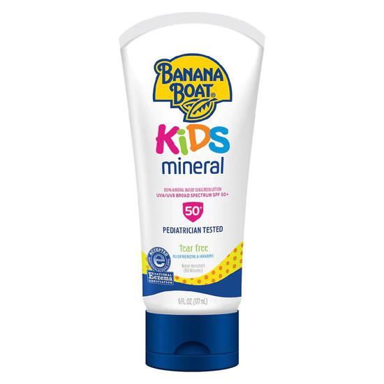 Banana Boat Kids 100% Mineral Sunscreen Lotion SPF 50+ 6 oz
