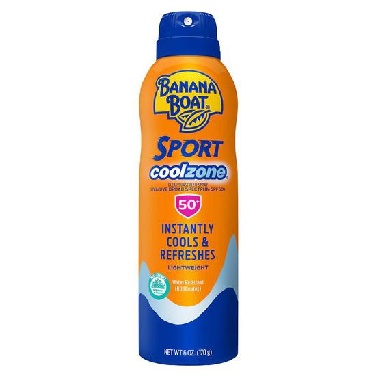 Banana Boat Sport Cool Zone Clear Sunscreen Spray SPF 50 6 oz