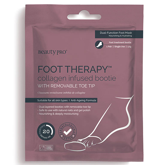 BeautyPro Foot Therapy Collagen Infused Bootie With Removable Toe Tip 1 Pair