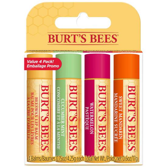 Burt's Bees 100% Natural Moisturizing Lip Balm x 4