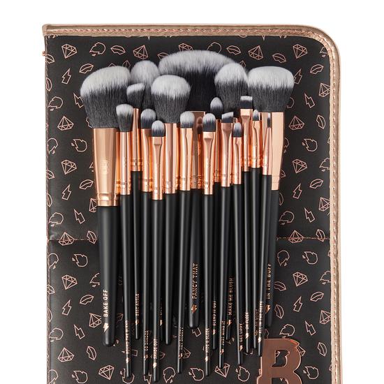 By Beauty Bay Rose Gold Glam 18 Piece Brush Set With Brush Stand