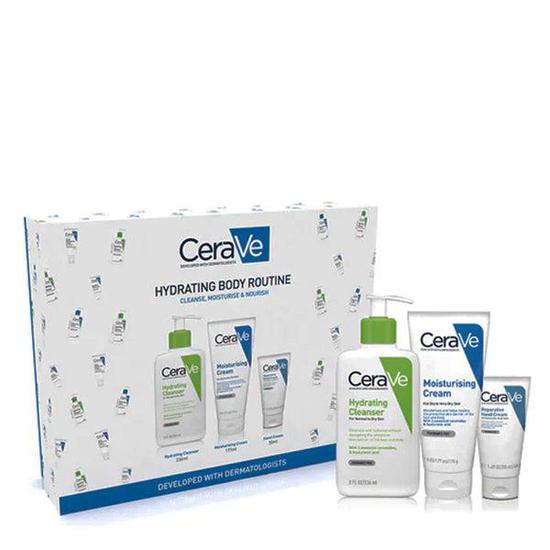 CeraVe Hydrating Body Routine Set Hydrating Cleanser + Moisturising Cream + Hand Cream
