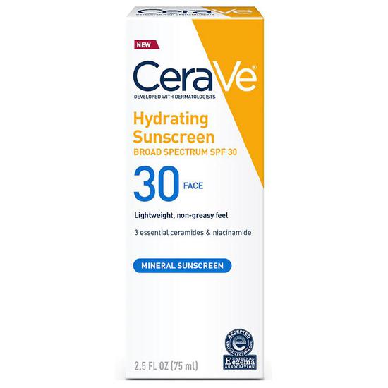 CeraVe Hydrating Sunscreen SPF 30 Face Lotion 3 oz