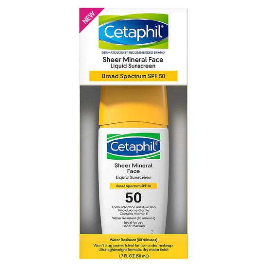 Cetaphil Sheer Mineral Face Liquid Sunscreen SPF 50 2 oz