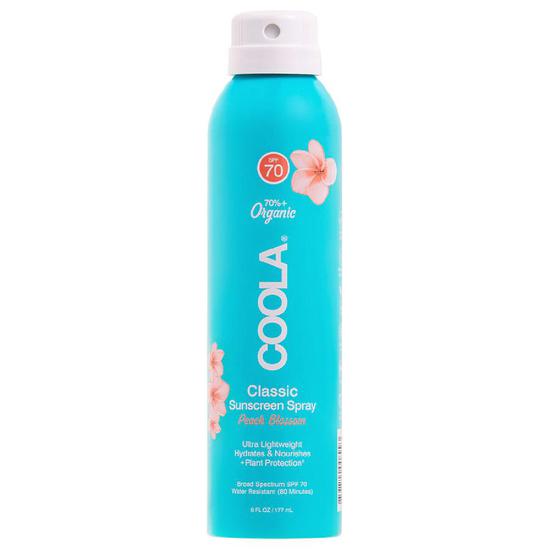 Coola Classic Body Organic Sunscreen Spray SPF 70 Peach Blossom 6 oz