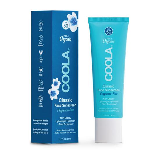 Coola Classic Face Organic Sunscreen Lotion SPF 50 - Fragrance Free 2 oz