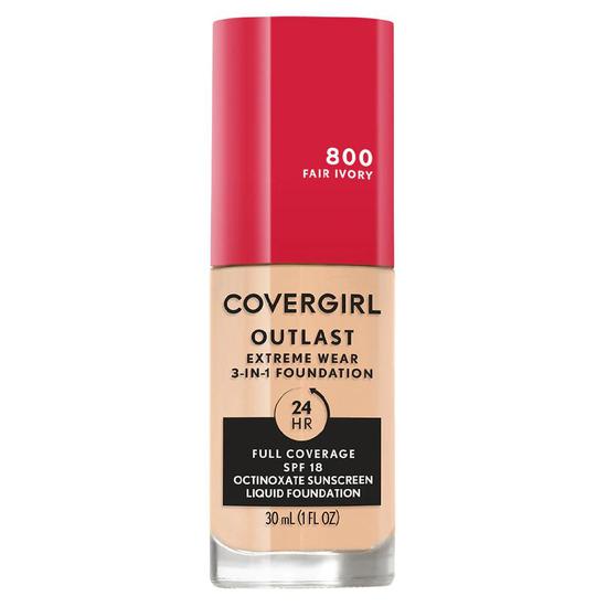 CoverGirl Outlast Extreme Full Coverage Liquid Foundation 800 Fair Ivory