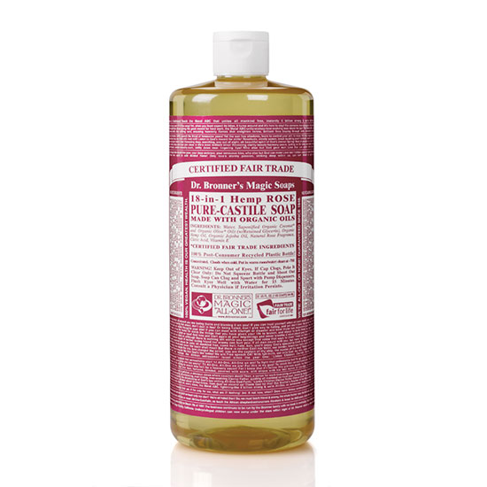 Dr Bronner's Organic Rose Castile Liquid Soap 32 oz