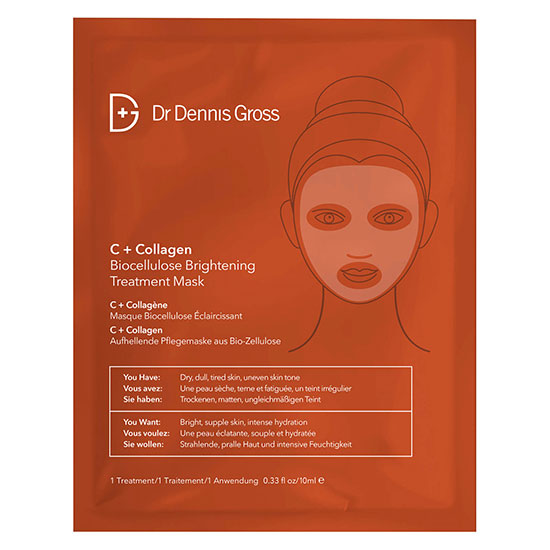 Dr Dennis Gross Skincare C+Collagen Biocellulose Brightening Treatment Mask One Mask