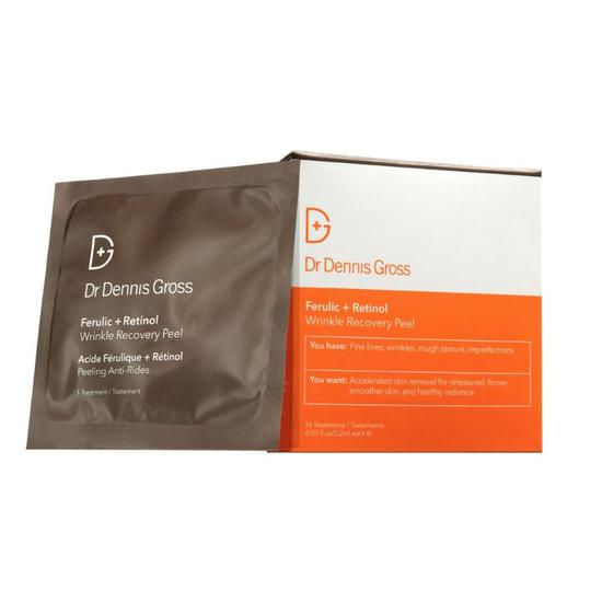Dr Dennis Gross Skincare Ferulic & Retinol Wrinkle Recovery Peel Pack of 16