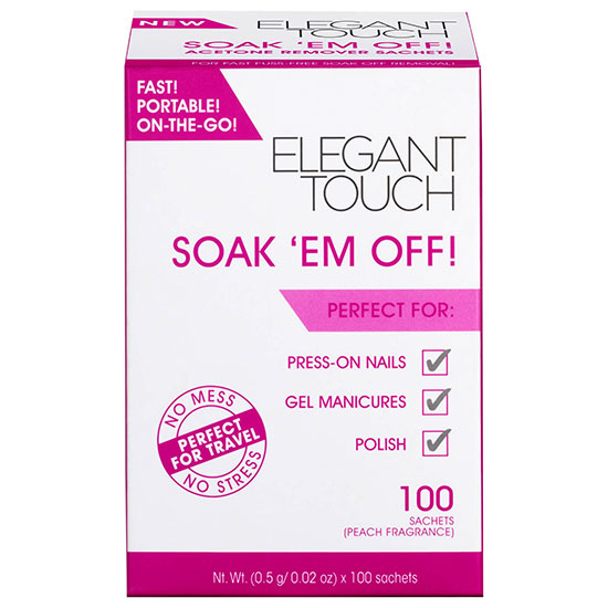Elegant Touch Soak 'Em Off! Nail Polish Remover 100 Sachets