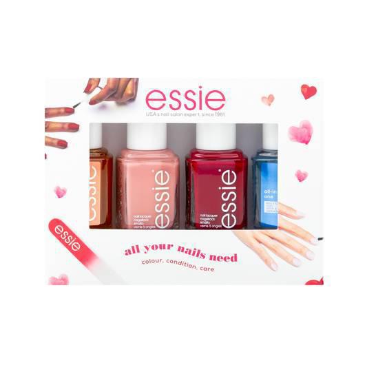 essie All Your Nails Beed 4 Piece Routine Set 2 x Nail Polish + Top & Base Coat + Apricot Cuticle Oil