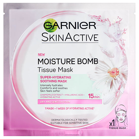 Garnier Moisture Bomb Camomile Hydrating Face Sheet Mask For Dry & Sensitive Skin