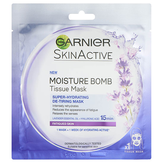 Garnier Moisture Bomb Lavender Hydrating Face Sheet Mask For Fatigued Skin x 1