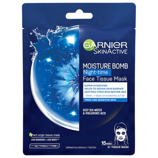 Garnier Moisture Bomb Night Time Face Tissue Mask 1 oz
