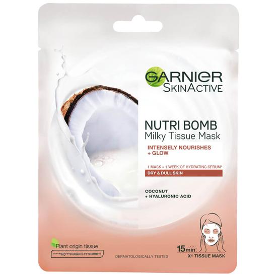 Garnier Nutri Bomb Milky Sheet Mask Coconut & Hyaluronic Acid 1.0 oz