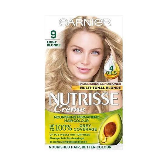 Garnier Nutrisse 9 Light Blonde Permanent Hair Dye For a Natural Looking Hair Result