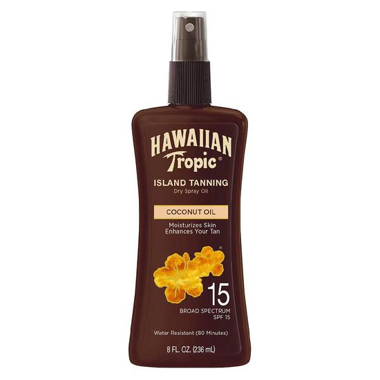 Hawaiian Tropic Island Tanning Dry Oil Spray SPF 15 8 oz