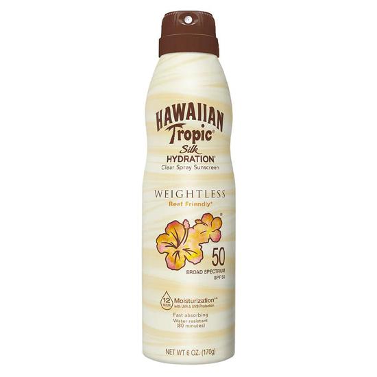 Hawaiian Tropic Silk Hydration Weightless Spray SPF 50 6 oz