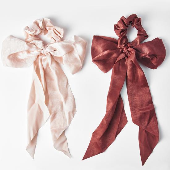 Kitsch Satin Scarf Scrunchies Blush Mauve