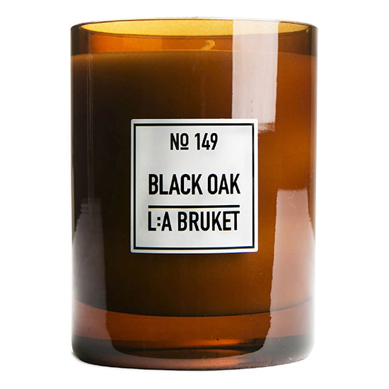 L:A BRUKET Large Black Oak Scented Candle