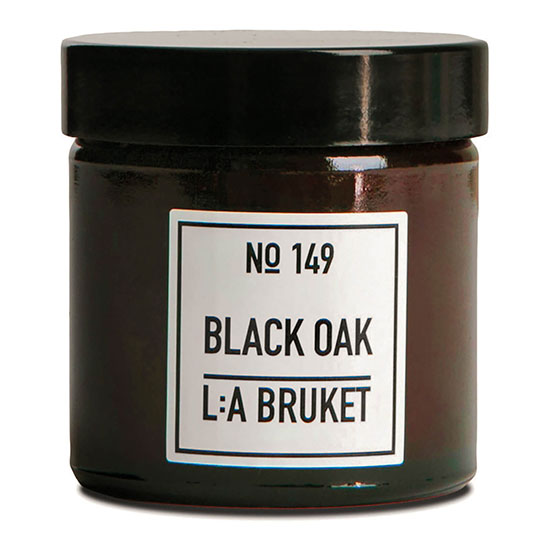 L:A BRUKET Small Black Oak Scented Candle