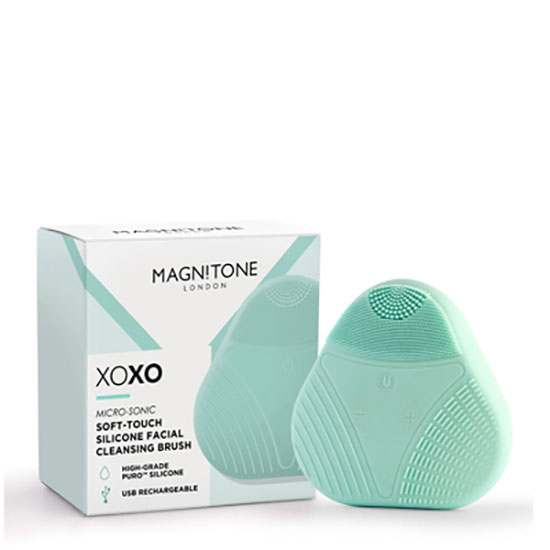 Magnitone XOXO Micro Sonic SoftTouch Silicone Cleansing Brush Aqua