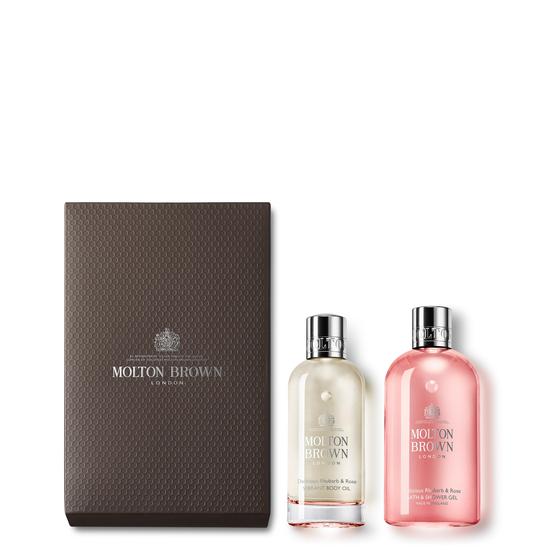 Molton Brown Delicious Rhubarb & Rose Body Luxuries Set 1 x 100ml, 1 x 300ml