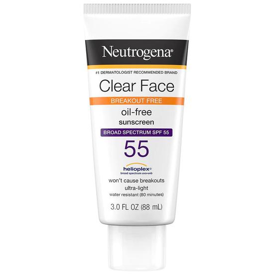 Neutrogena Clear Face Breakout Sunscreen SPF 55 88ml