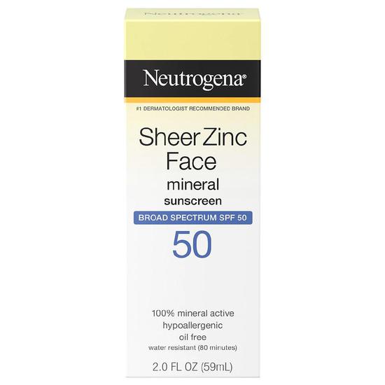 Neutrogena Sheer Zinc Face Dry-Touch Sunscreen SPF 50 2 oz
