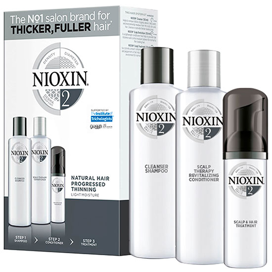 Nioxin 3 Part System Trial Kit 2 for Natural Hair With Progressed Thinning